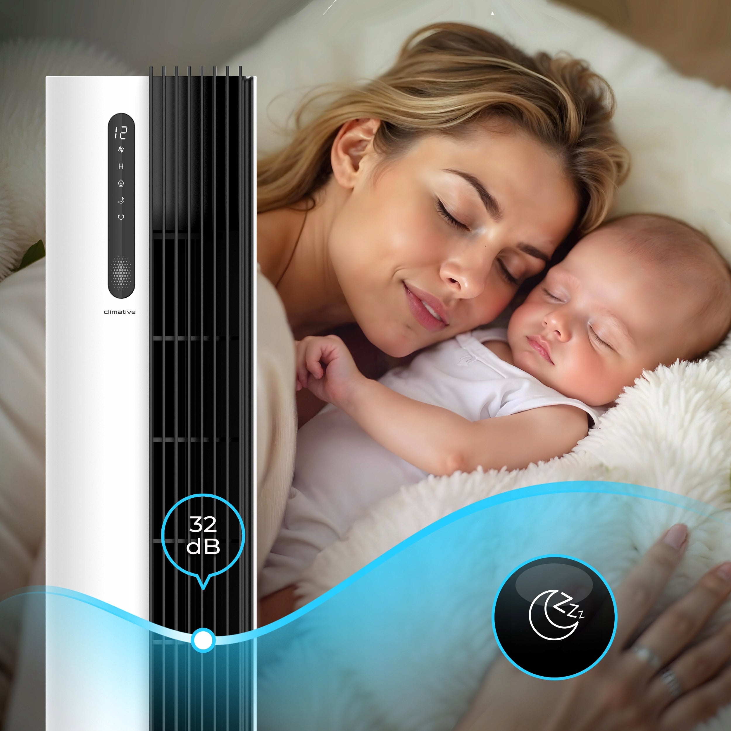 Powerful Quiet Column Fan 12 Power Levels Pure Plasma Ionization XXL Functions Ionization air purification oscillation automatic oscillation timer other