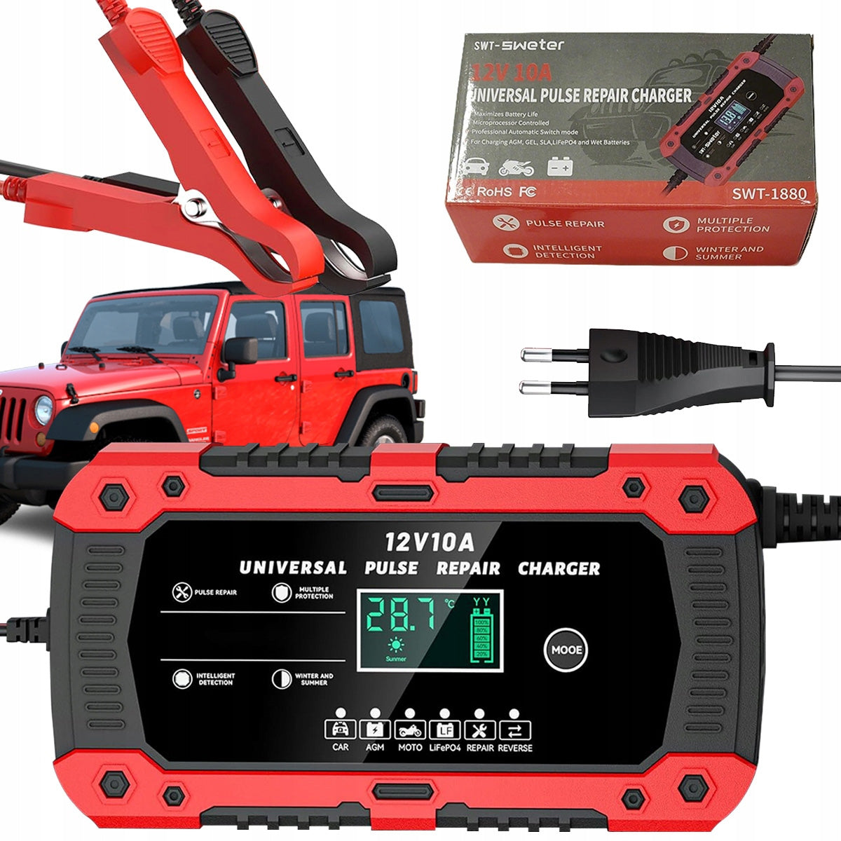 Powerful Smart Car Rectifier Battery Charger 12V 10A