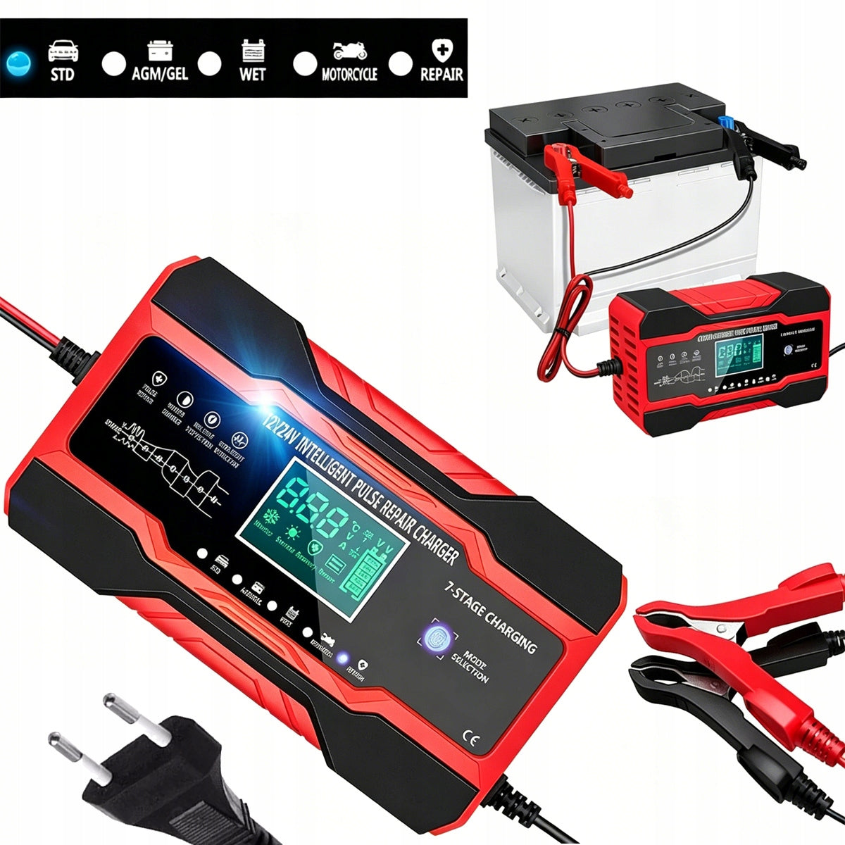 Powerful Smart Car Rectifier Battery Charger 24V 12V 10A