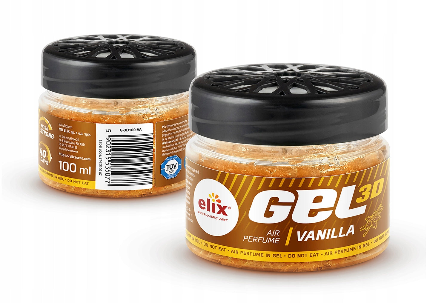 Powerful air freshener with VANILLA scent ELIX GEL3D for car 100ml Manufacturer Elix