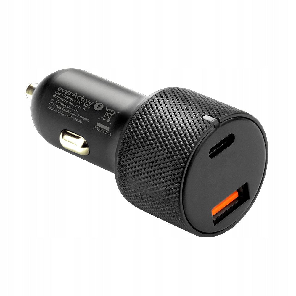 Powerful car charger 75W everActive CC-50Q USB QC3.0 and USB-C PD Packaging status original