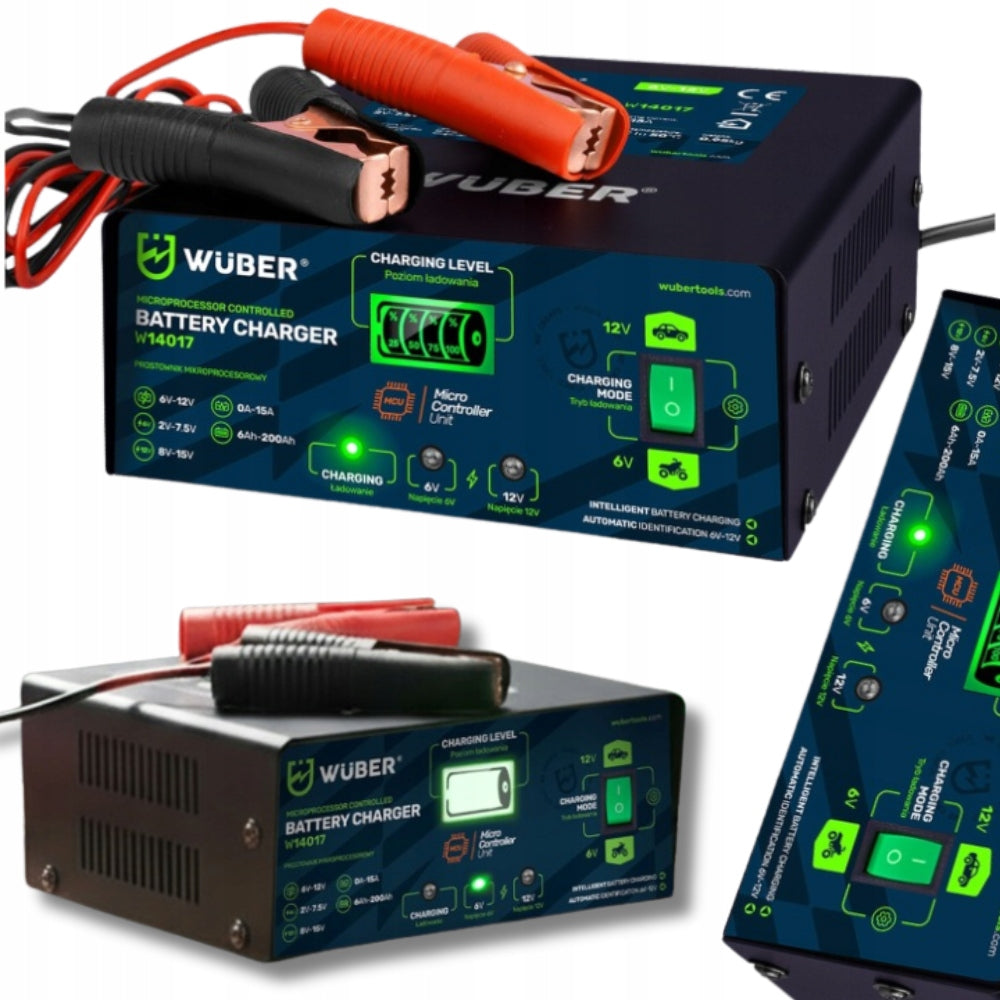 Powerful microprocessor rectifier 6-12 V 15A - BATTERY CHARGER