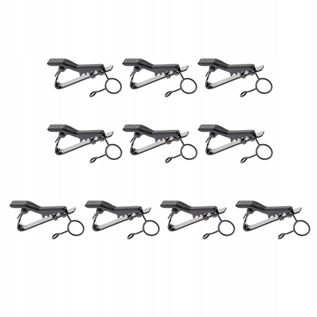 Practical 10pcs / Pack Round Mini Clip on Microphone MIC Clips Black 7.5mm