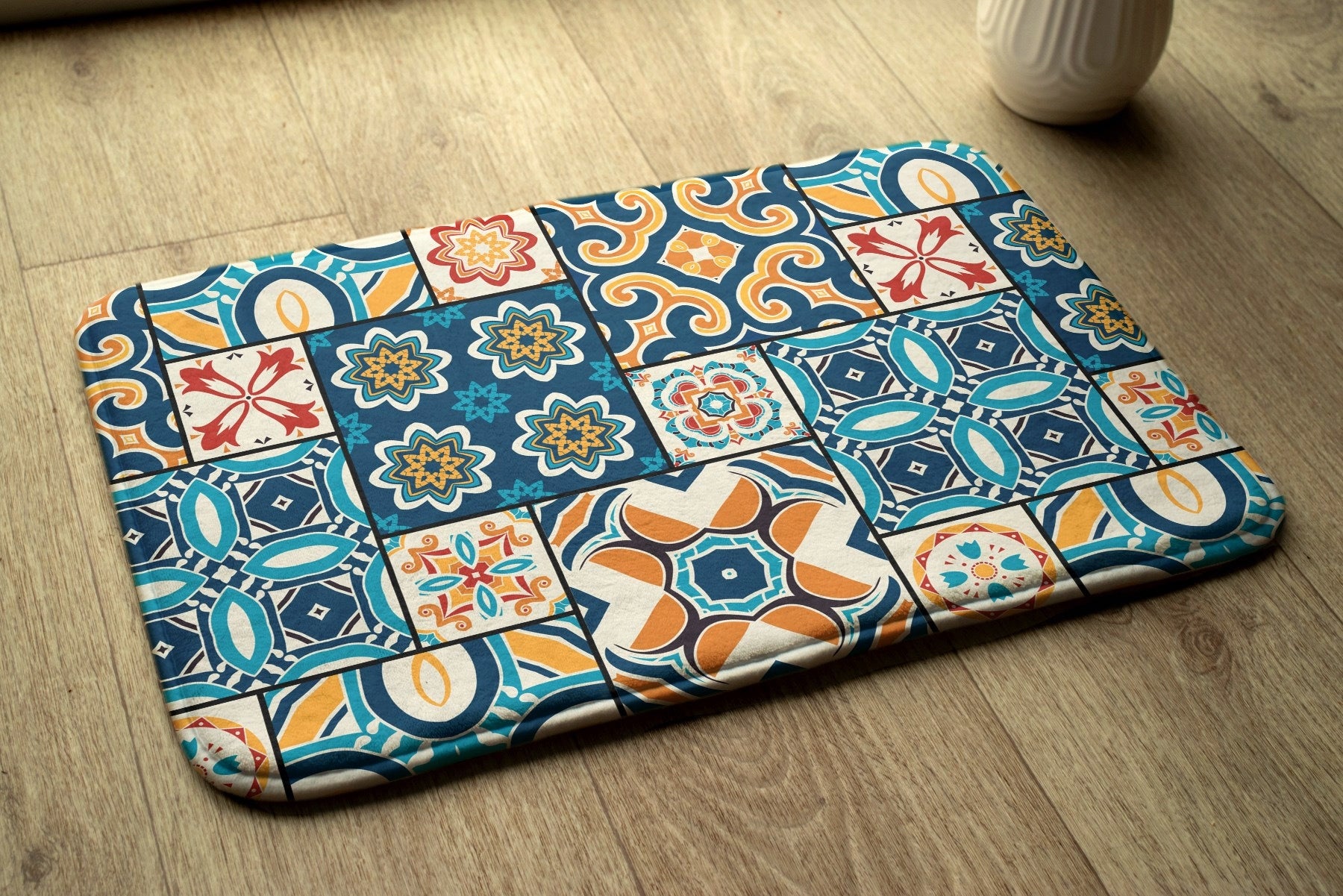 Practical Rug Mat Boho Bathroom Azulejo Packaging status original