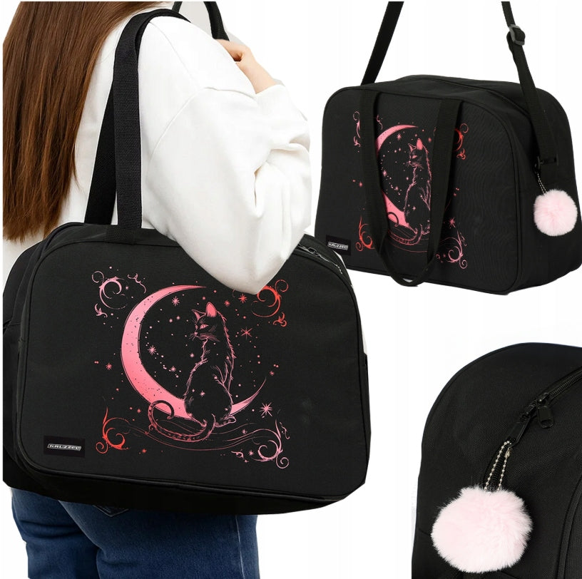 Practical Sports Shoulder Bag 110cm with Keychain 13L black with pink EAN (GTIN) 5906970014281