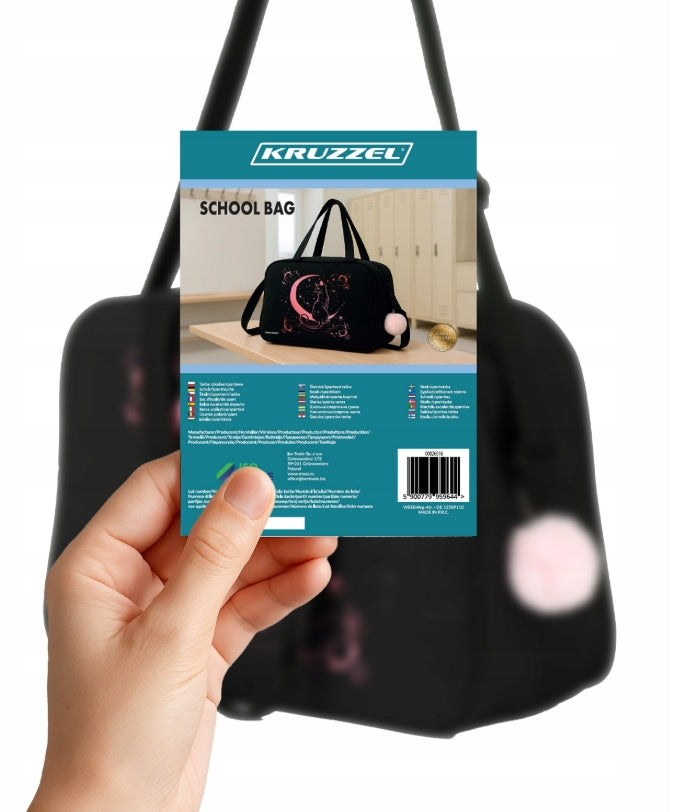 Practical Sports Shoulder Bag 110cm with Keychain 13L black with pink Manufacturer code 5906970014281