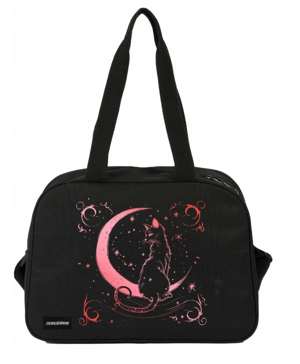 Practical Sports Shoulder Bag 110cm with Keychain 13L black with pink