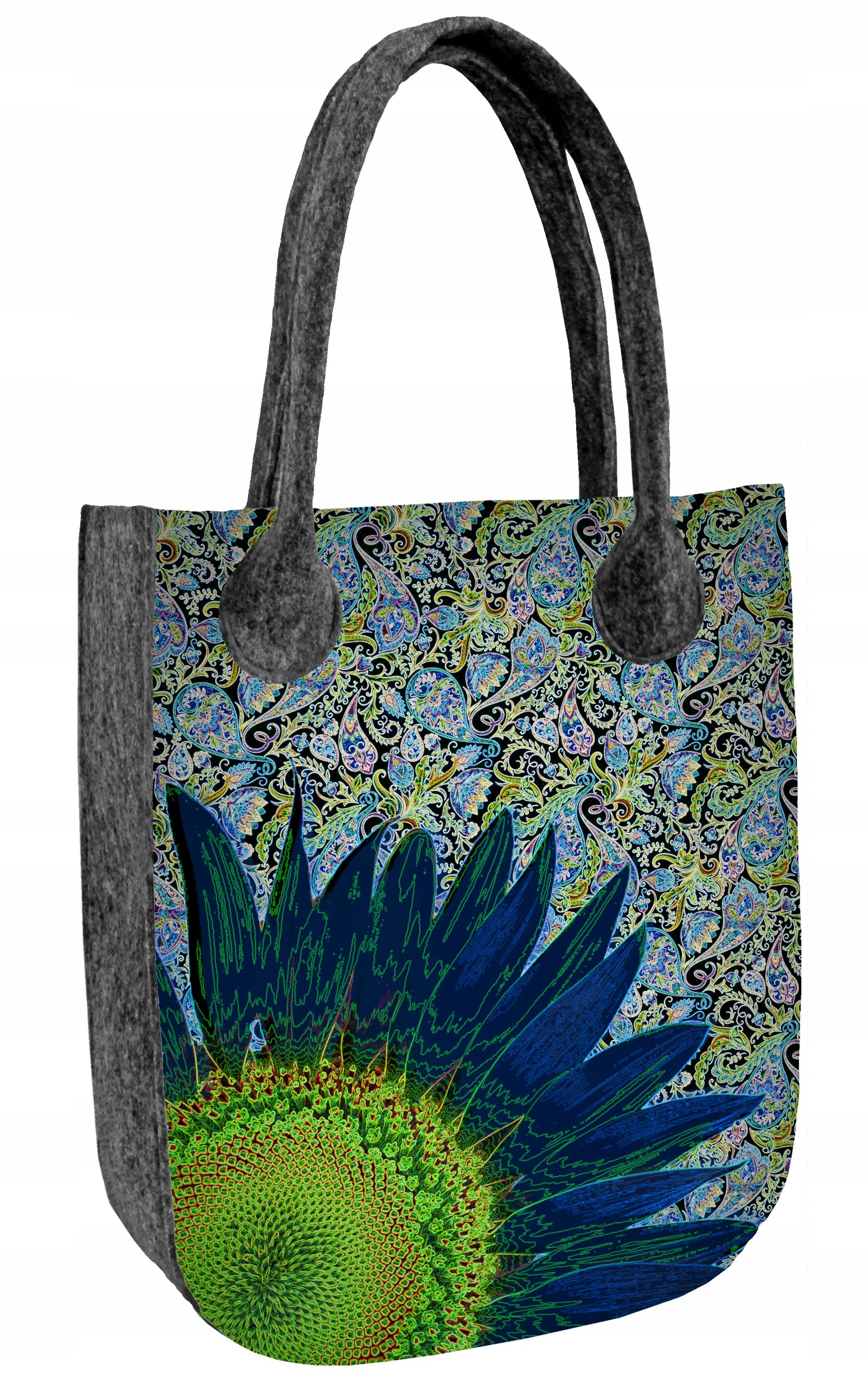 Öko-Filz-Handtasche City Blue Flower 