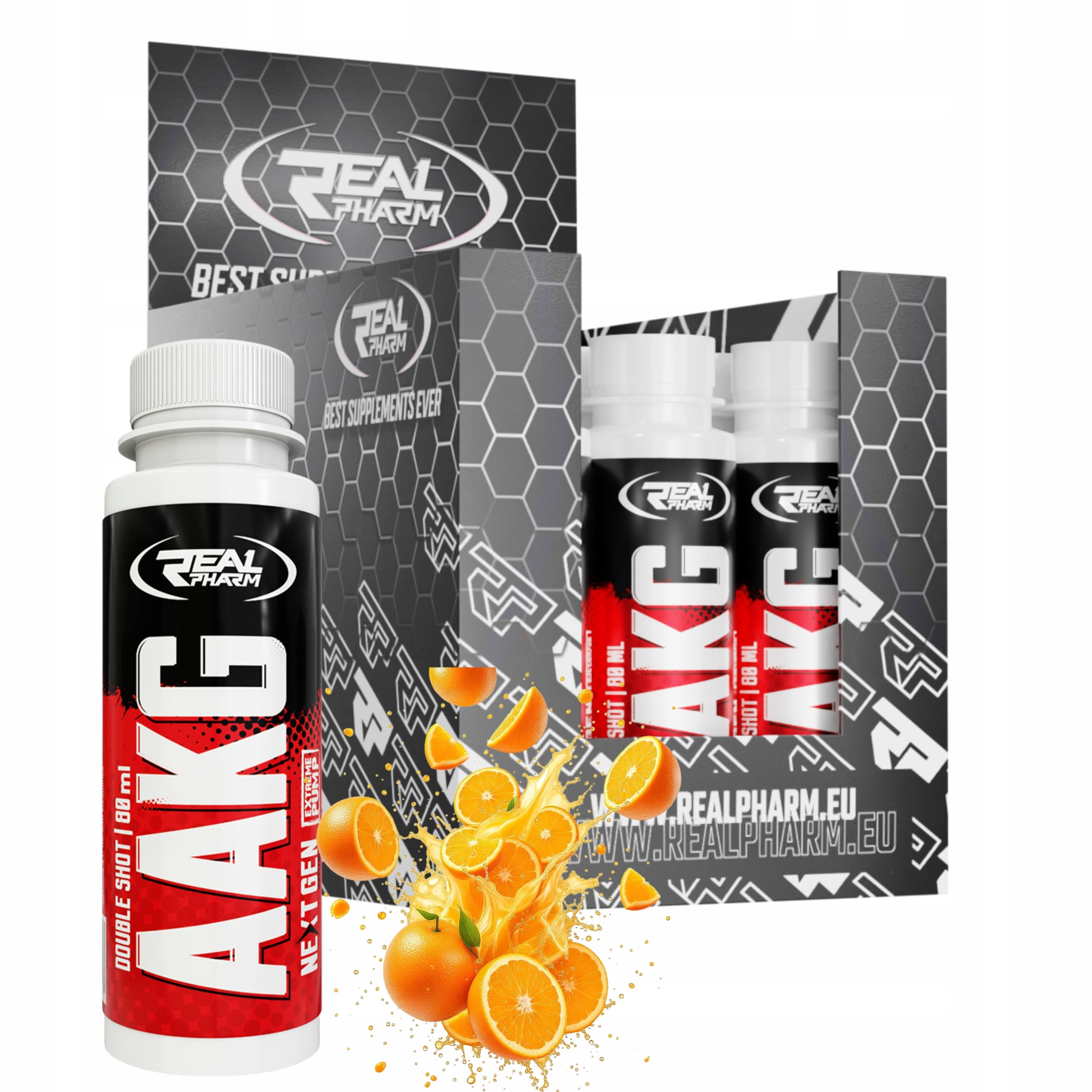Pre-workout AAKG Shot 8000mg 12x 80 ml Arginine Liquid Pump Real Pharm