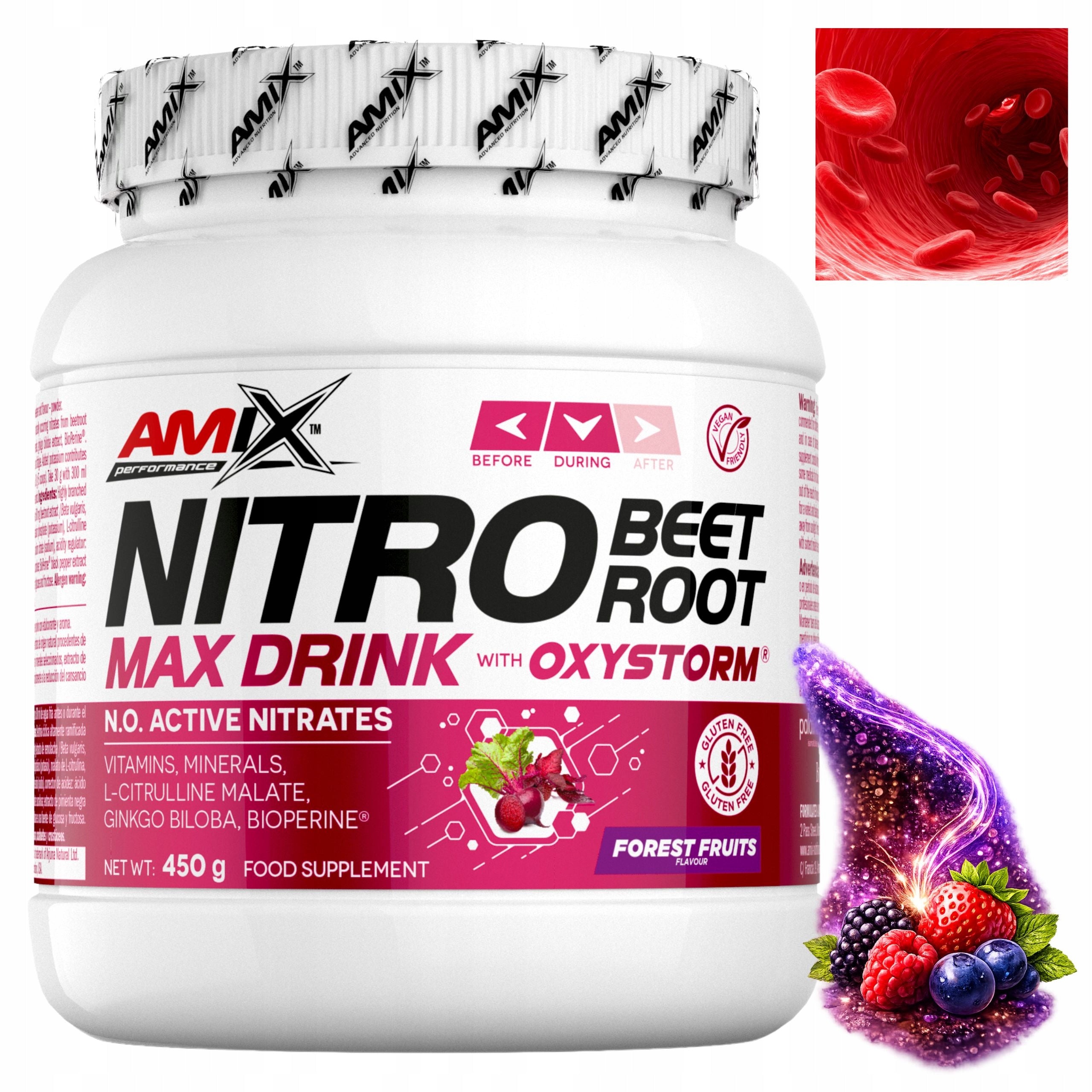 Pre-workout Beetroot Nitrate Citrulline Malate Electrolytes Palatinosis