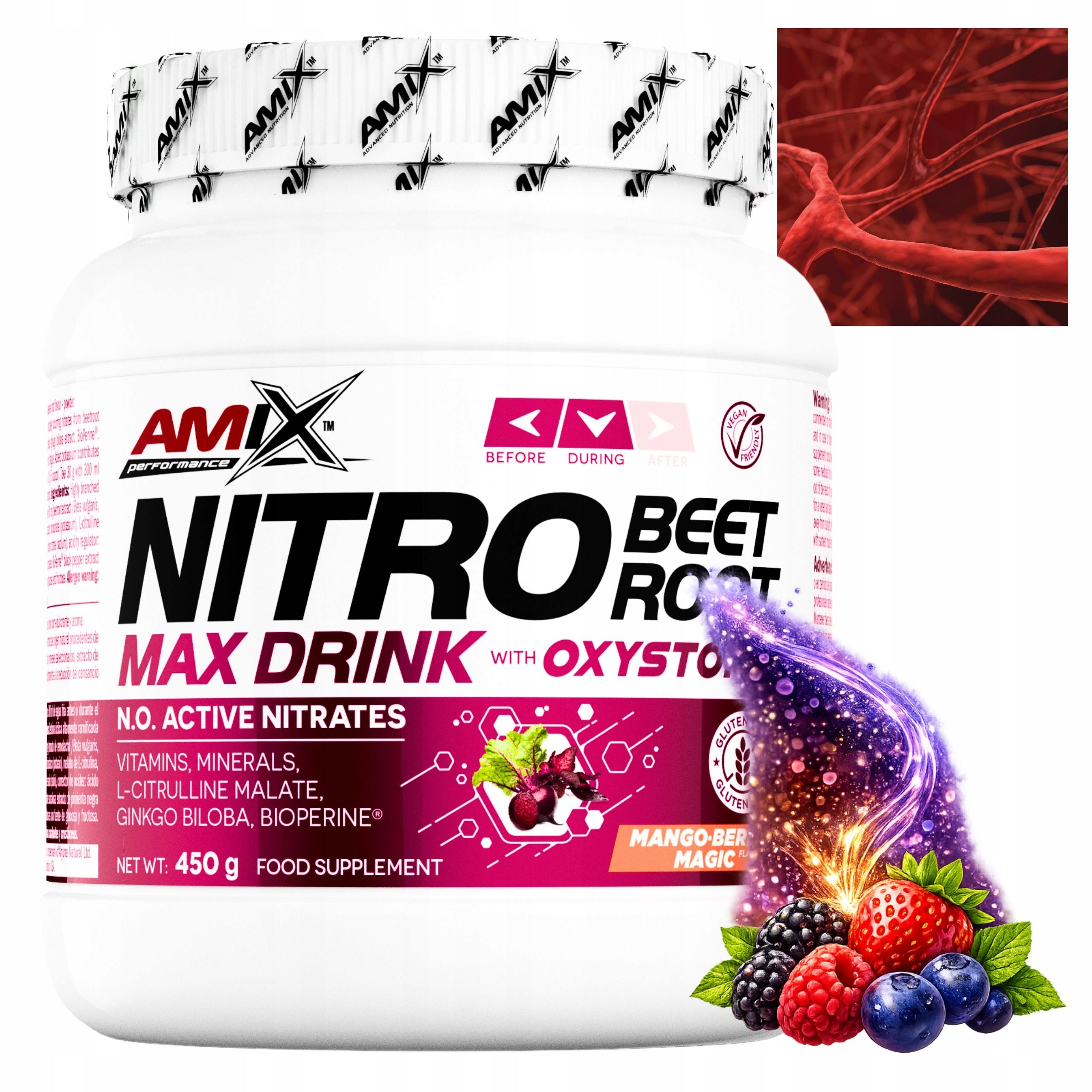 Pre-workout Beetroot Nitrate Oxystorm Eletrocolites Sodium Potassium Vitamin C