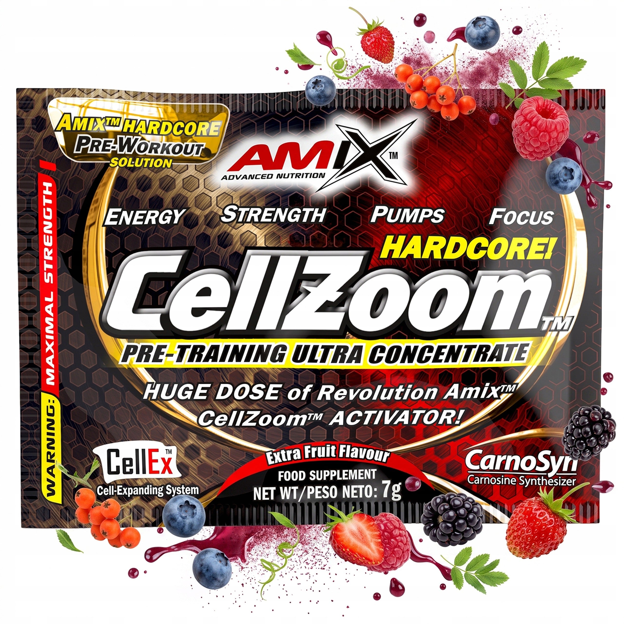 Pre-workout sachet 7 g Fruit Punch caffeine 200 mg AAKG