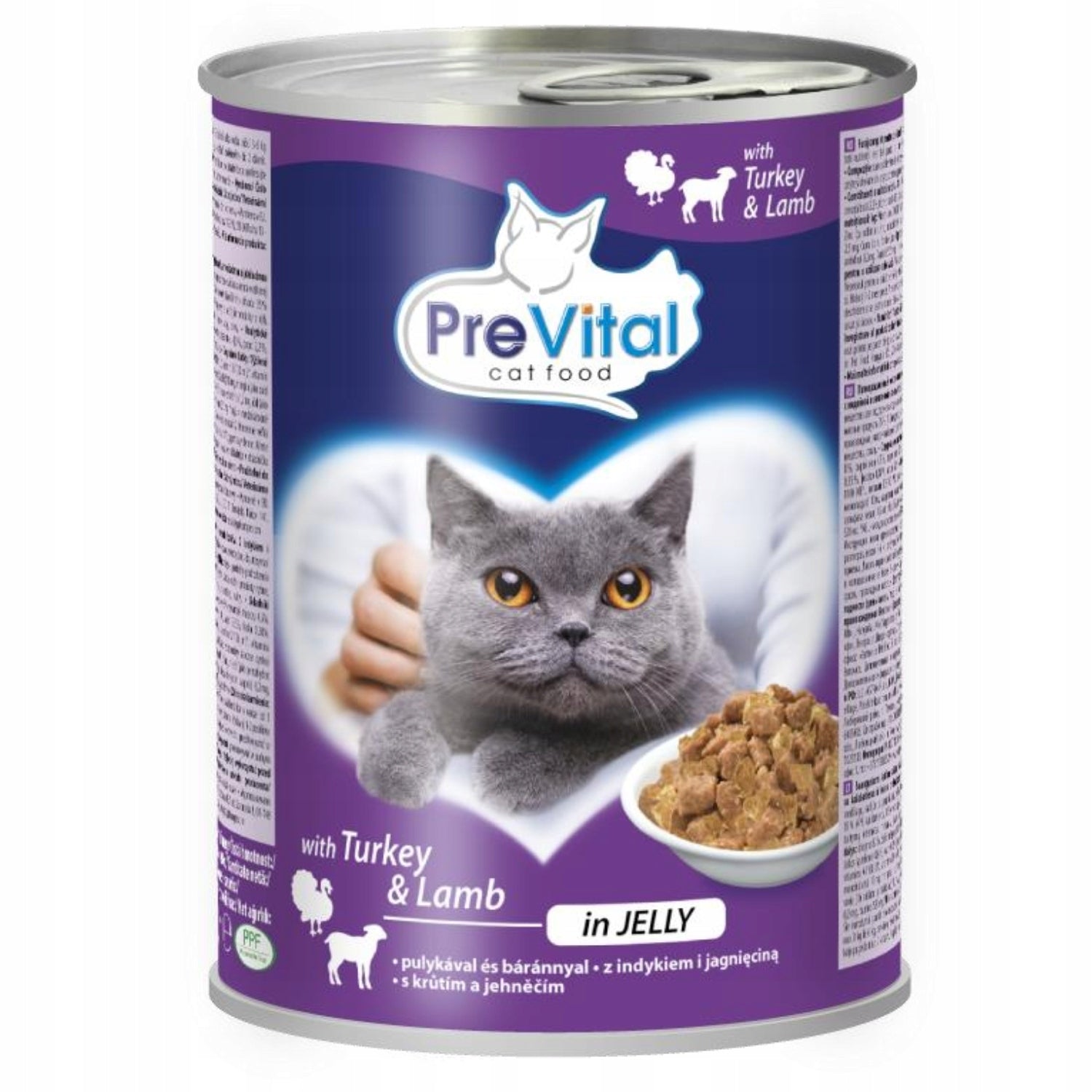 PreVital Wet Cat Food Turkey with Lamb Jelly 415g