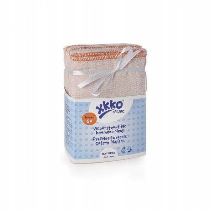 Prefolds of unbleached organic cotton (4/8/4) - size Infant, 1 pc.