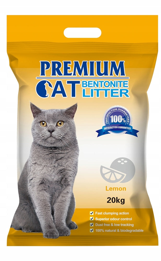 Premium Cat Bentonite Clumping Litter - Lemon for Cat 20kg
