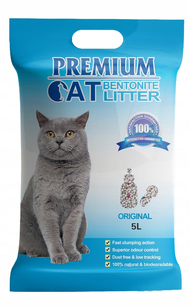 Premium Cat Bentonite Clumping Litter - Natural for Cat 5L