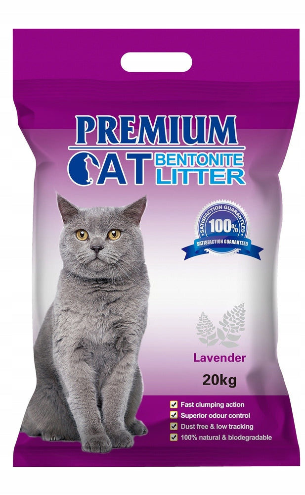 Premium Cat Bentonite Litter Clumping - Lavender for Cat 20kg