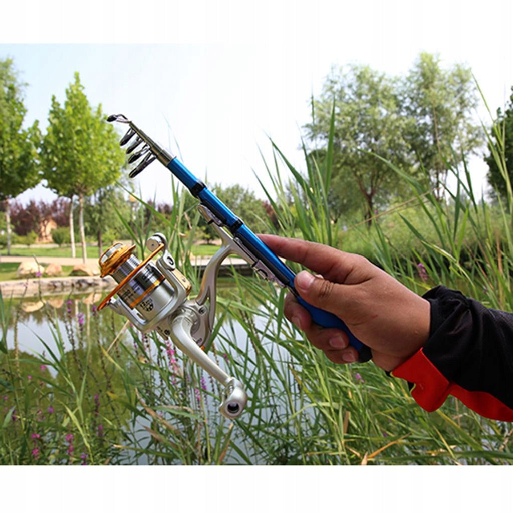 Premium Fishing Rod Telescopic Fishing Rod Portable Carbon Fiber Blue 1.5m Brand no brand