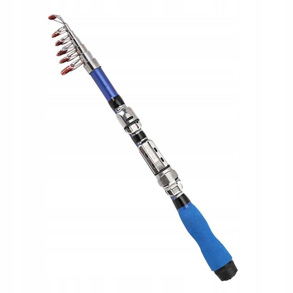 Premium Fishing Rod Telescopic Fishing Rod Portable Carbon Fiber Blue 1.5m