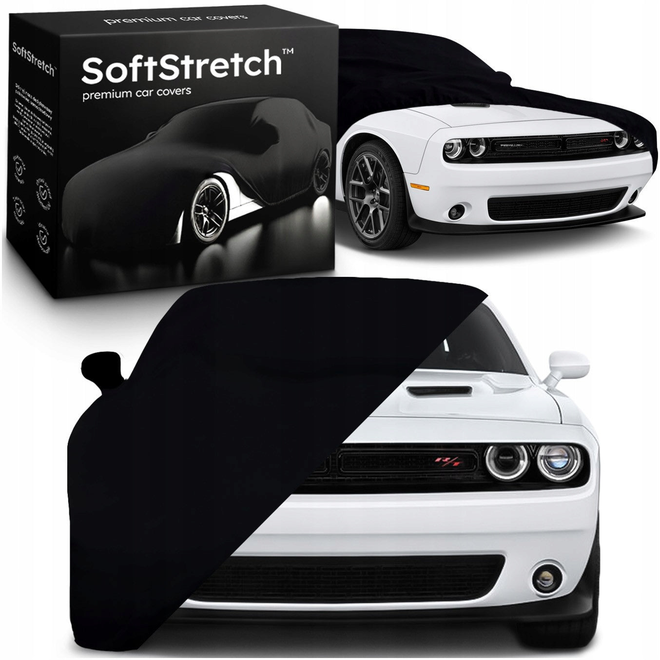 Premium Flexible SoftStretch Car Cover for Dodge Challenger