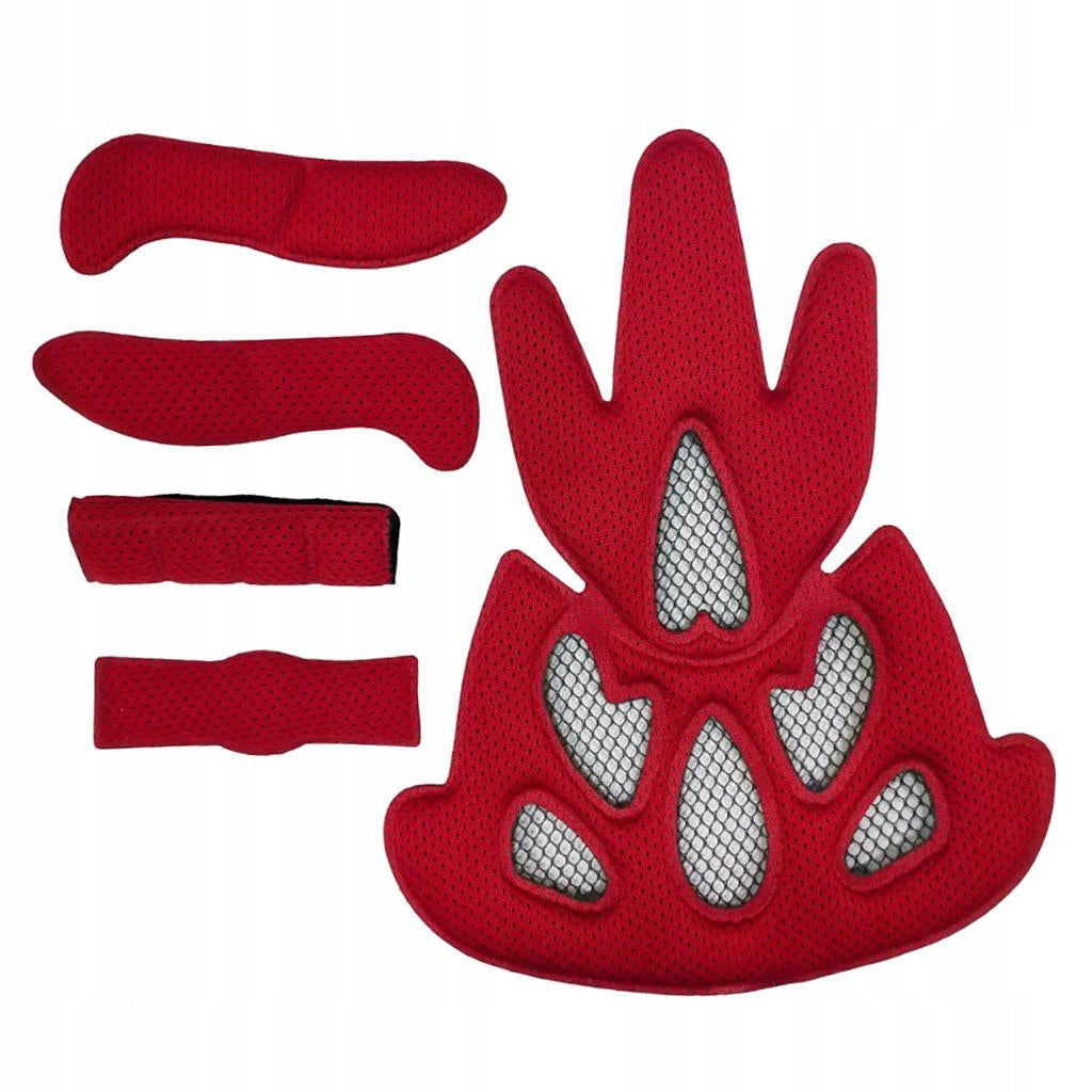 Premium Helmet Padding Kit Pads Replacement Universal Bicycle Foam Red