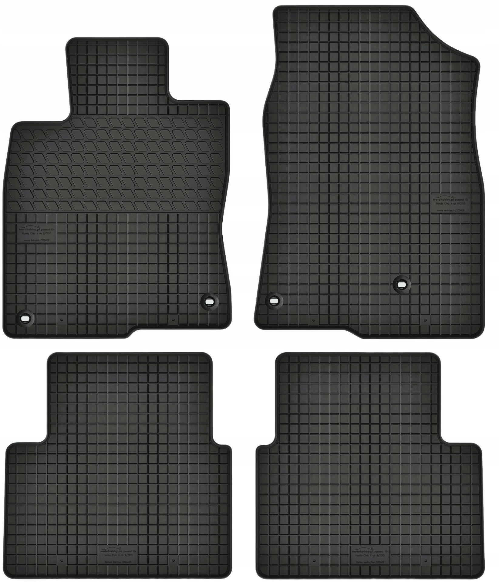 Premium Rubber Rugs for HONDA CIVIC X 10 (2015-2022)