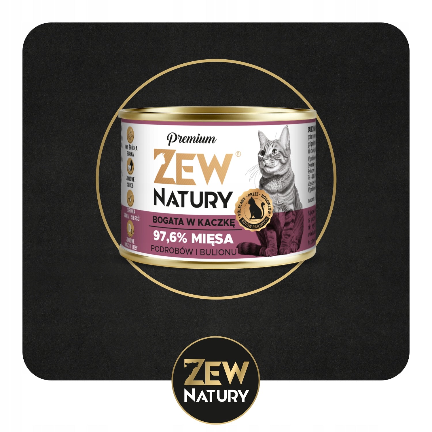 Premium Wet Cat Food Rich in Duck Can 185g Zew Natury Manufacturer code PREMIUM BOGATA W