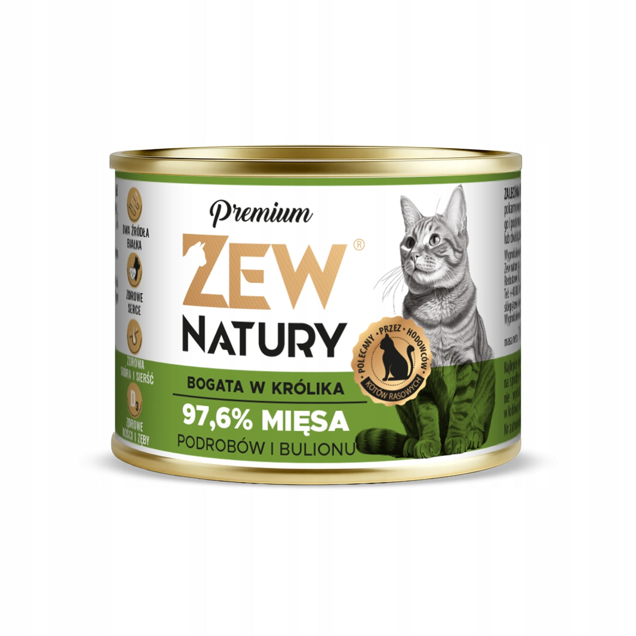 Premium Wet Cat Food Rich in Rabbit Can 185g Zew Natury EAN (GTIN) 5903900327374