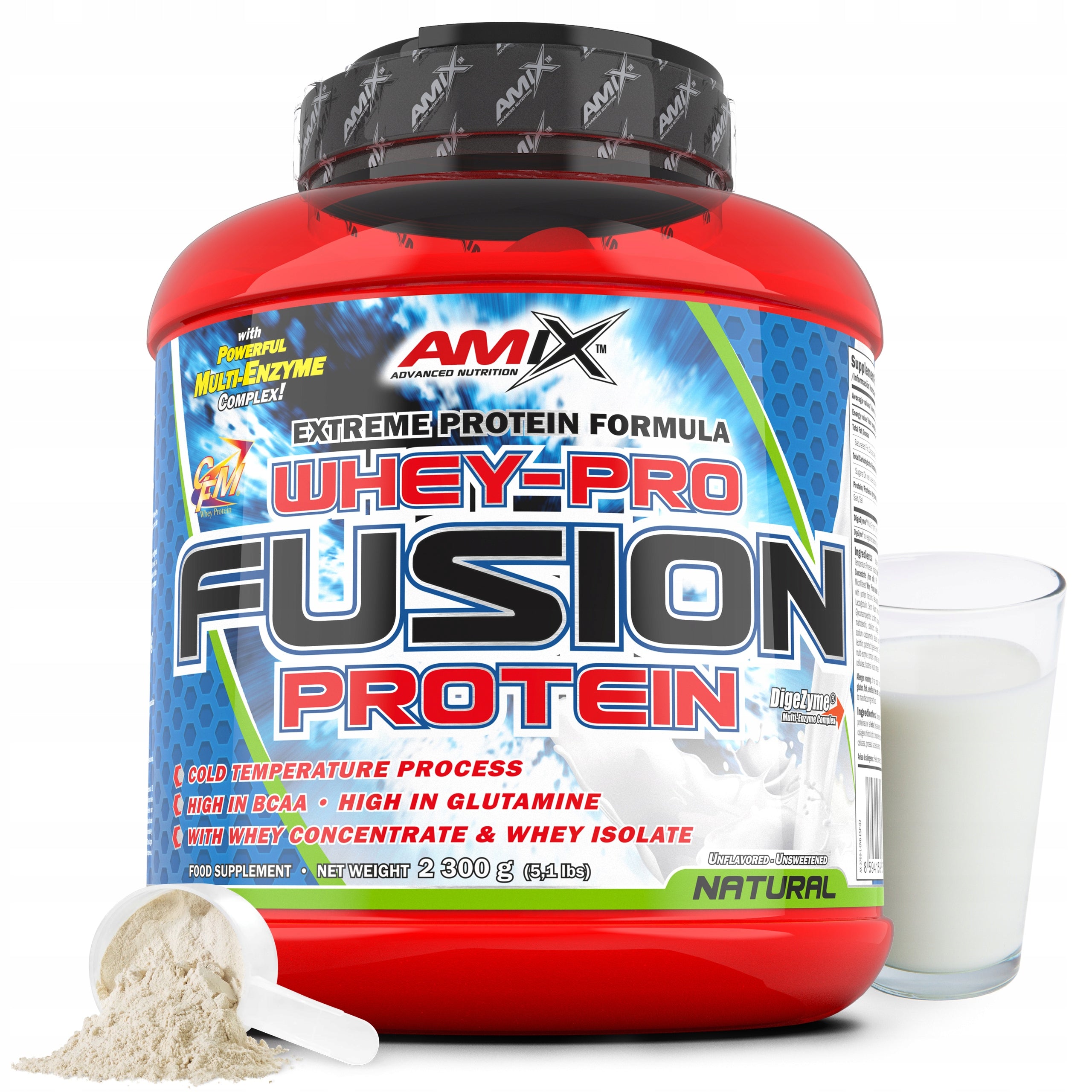 Premium Whey Protein CFM WPC NATURAL Pure Protein Without Sweeteners 2kg