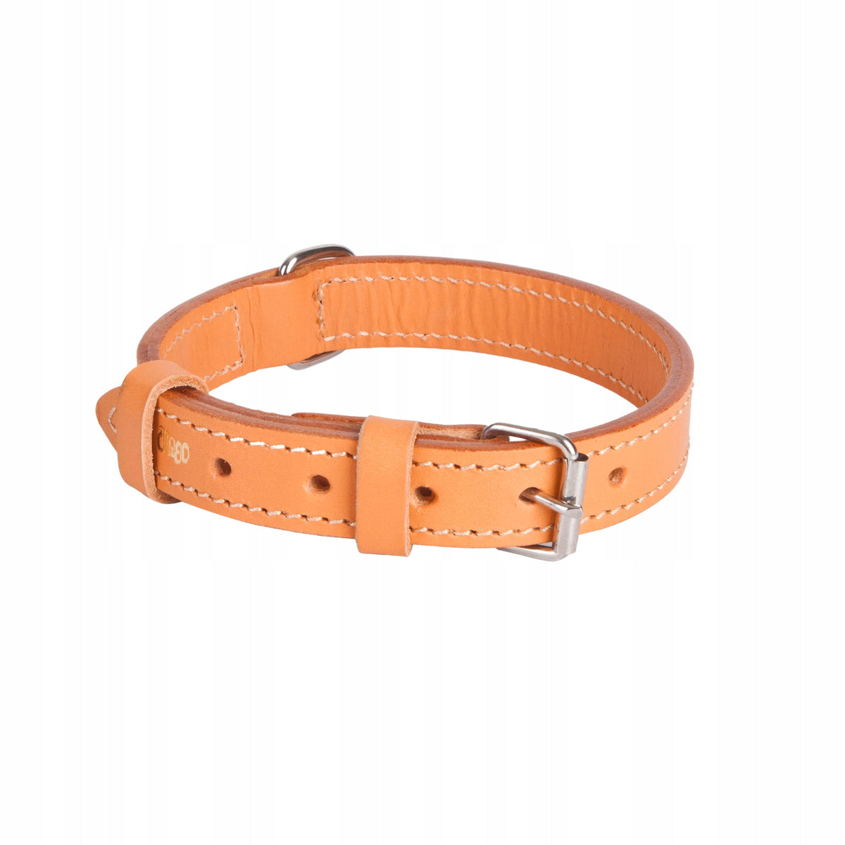Premium leather dog collar natural solid handmade production 34-43 cm Packaging status original
