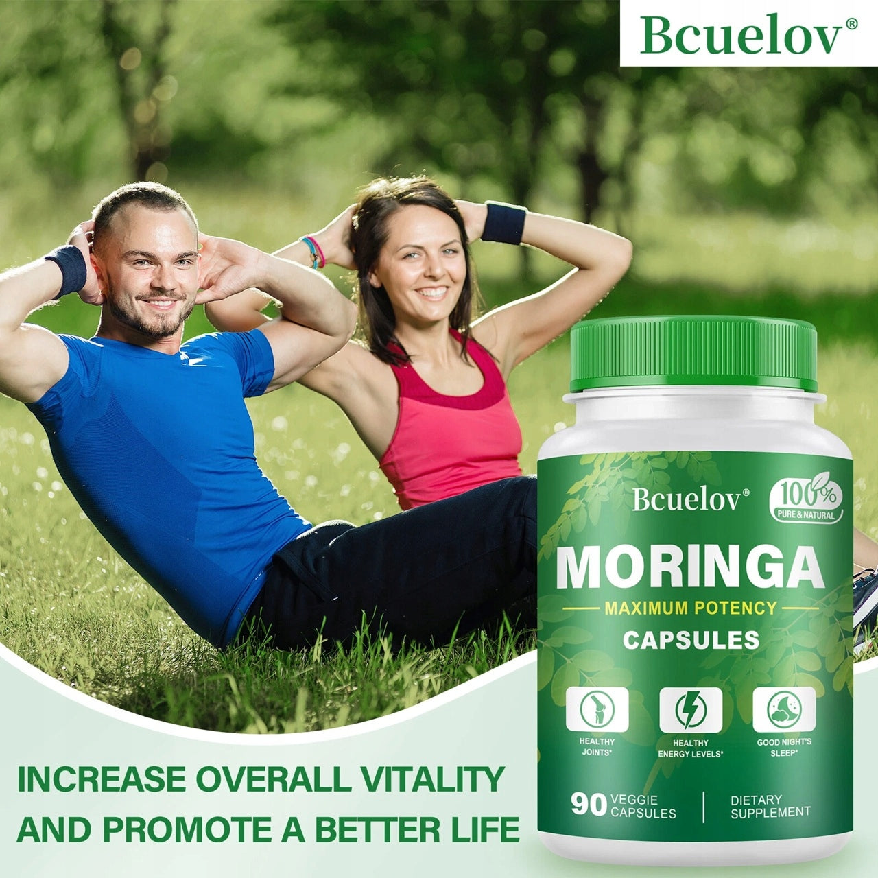 Premium moringa capsules strengthen the immune system and support health Packaging status original