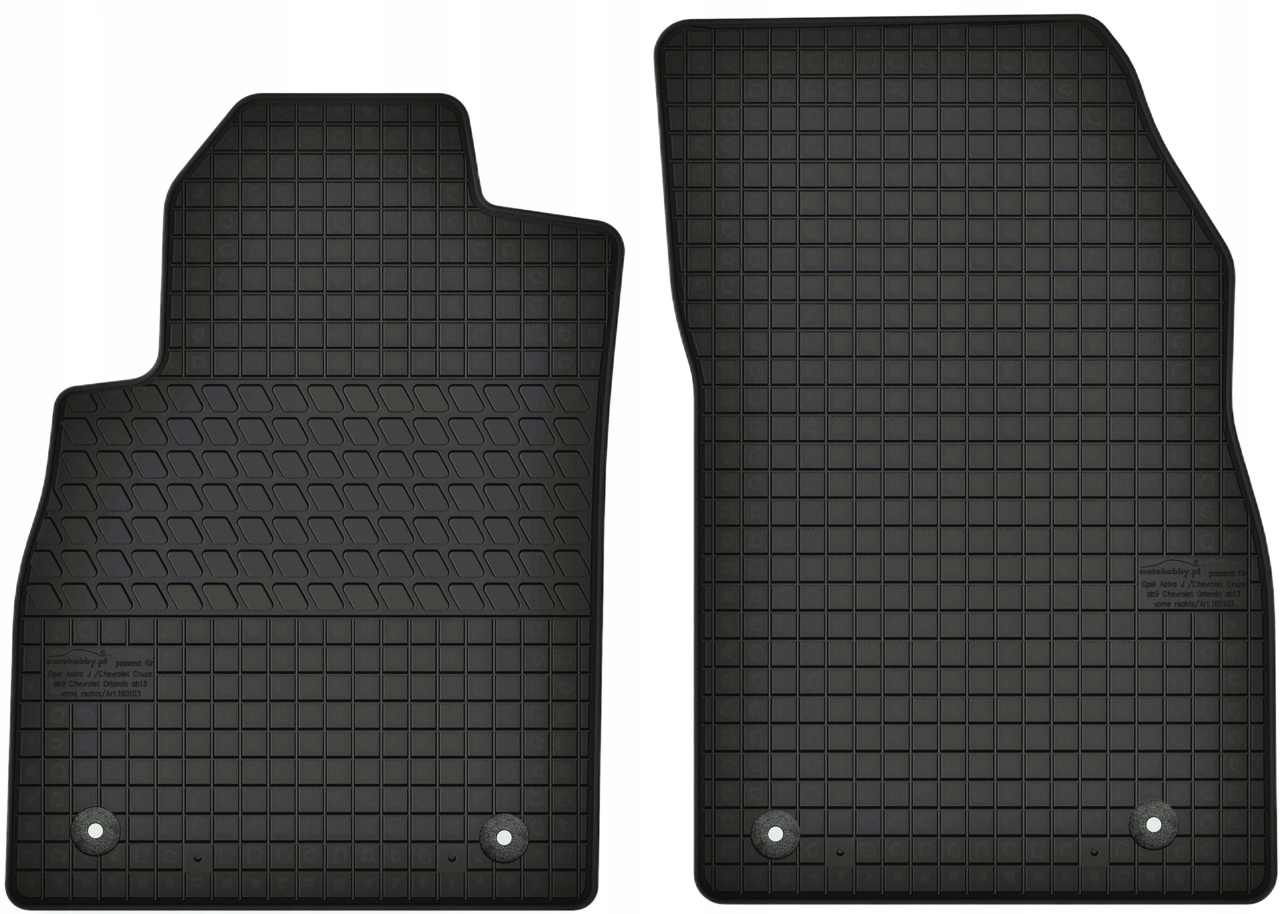 Premium rubber mats front for OPEL ASTRA J 2009-2016 / CRUZE 2008-2016