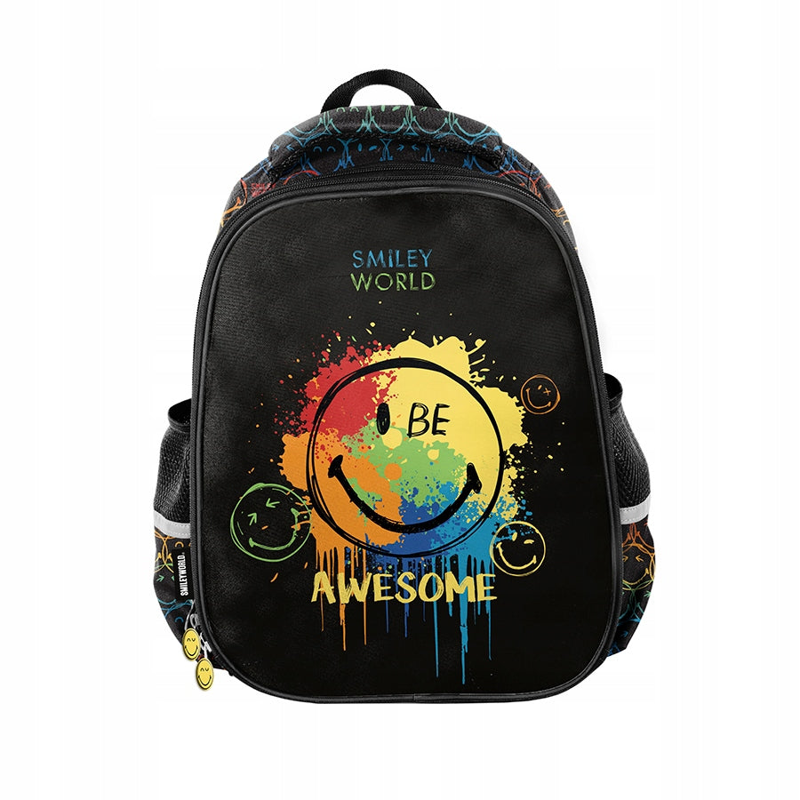 Premium school backpack SmileyWorld Paso black roomy class 1-3 children