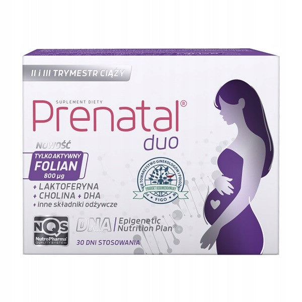 Prenatal DUO vitamins for pregnant women 30 kaps + 60 kaps with Lactoferrin