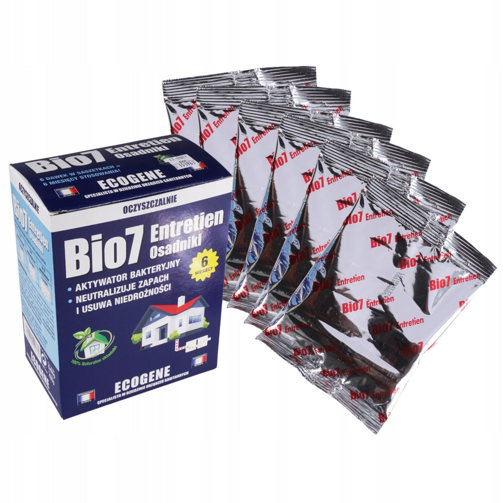 Preparation BIO7 ENTRETIEN SETTLERS for septic tank powder 480g treatment plants