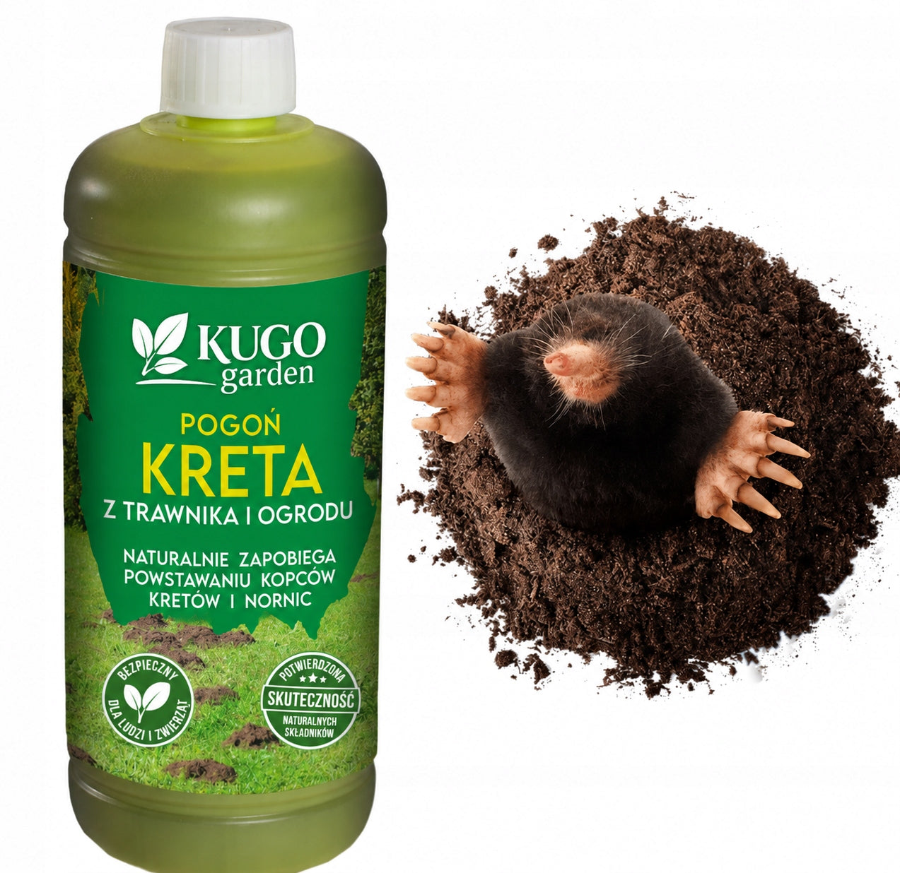 Preparation Deterrent For Crete Mole Rodents Barrier 1L EKO Manufacturer code KUGO garden Środek Preparat na Krety 1L