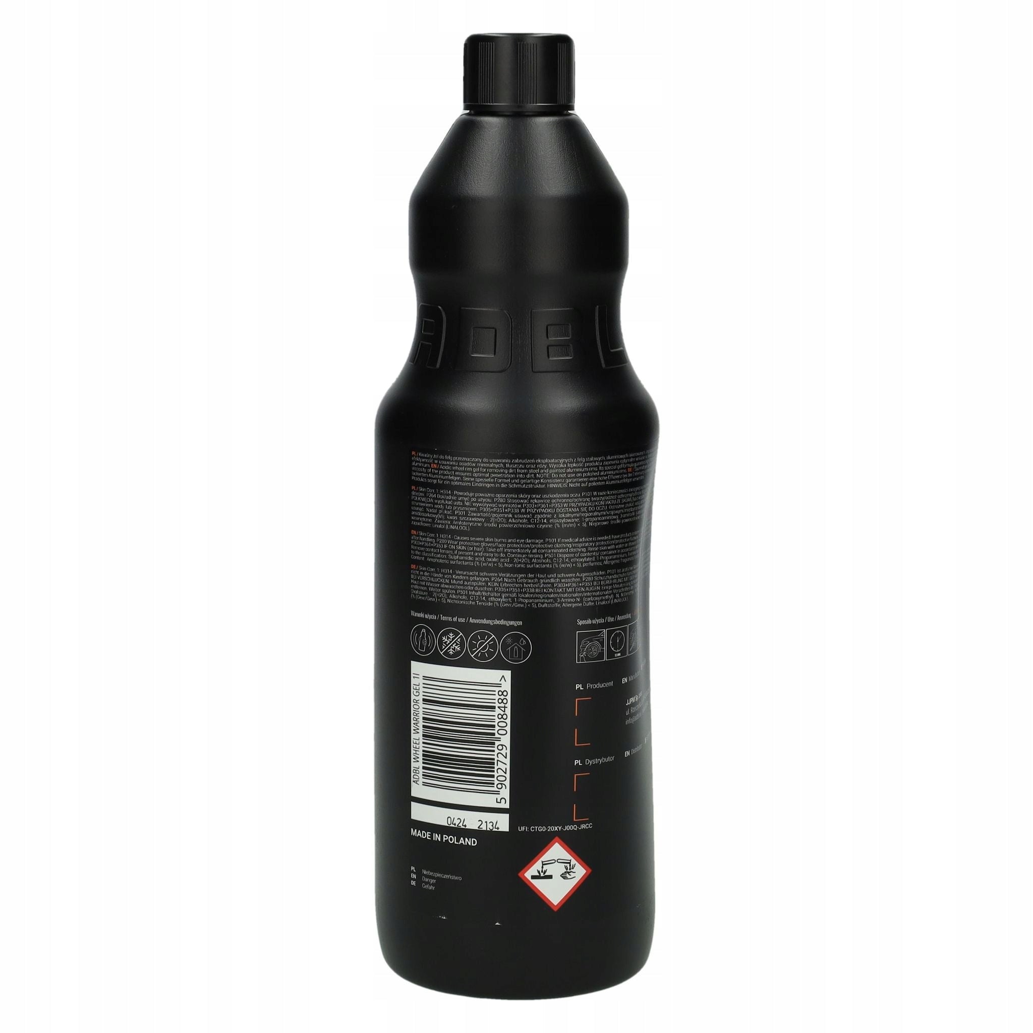 Preparation for Washing Wheels ADBL Wheel Warrior Gel Acid Gel 1L Manufacturer ADBL