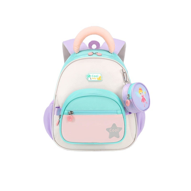 Preschool Backpack for Children Boys and Girls 3-4 Years White and Green