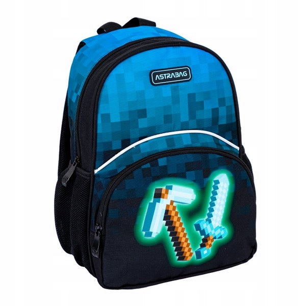 Preschool backpack AstraBag AK300 BLUE PIXEL Brand AstraBag