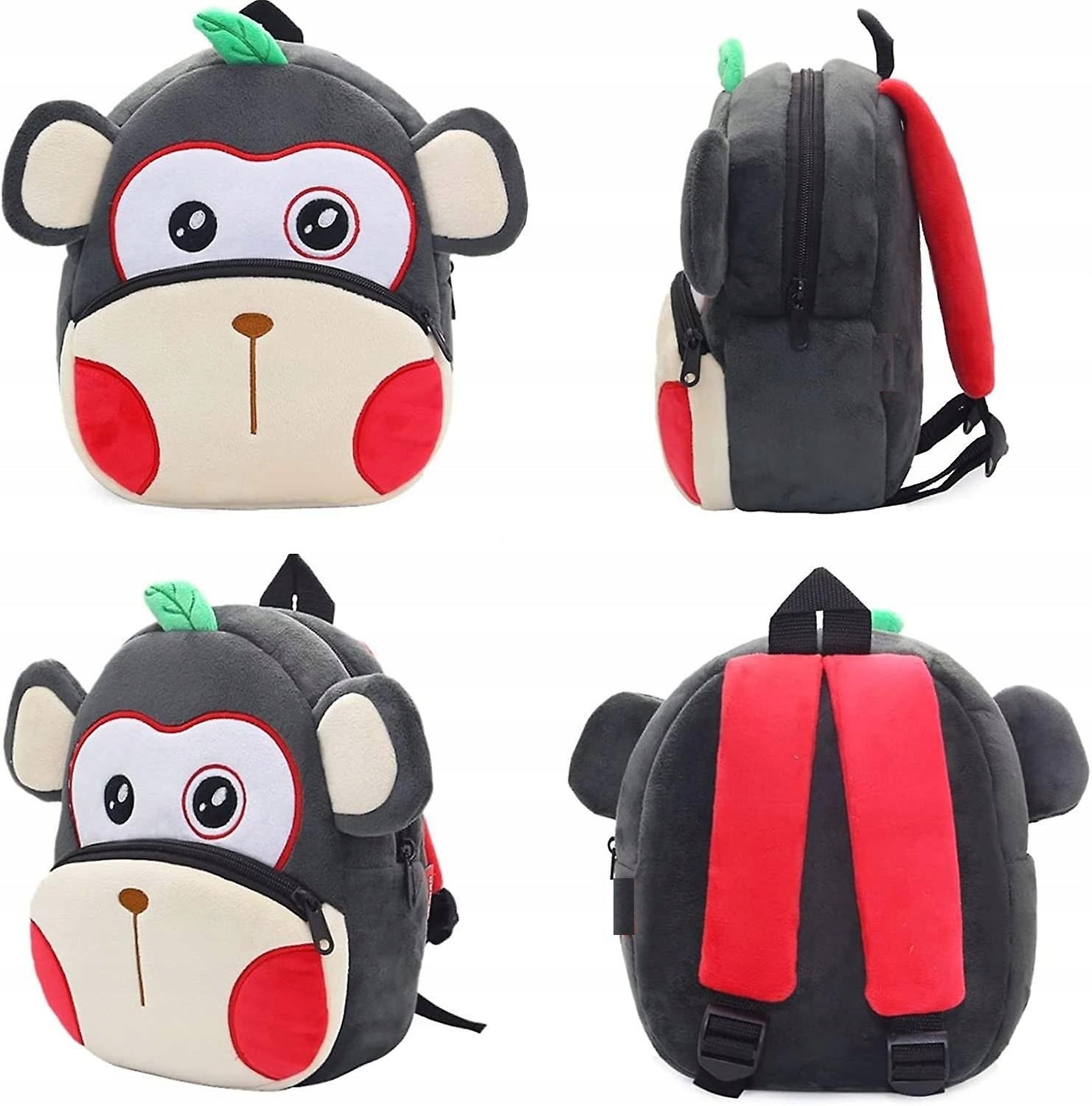 Preschool backpack for preschoolers, Monkey model, plush, 26x24x10 Color black