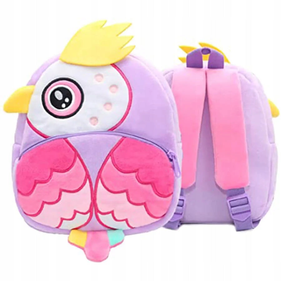 Preschool backpack for preschoolers, Parrot model, plush, 26x24x10 Color purple