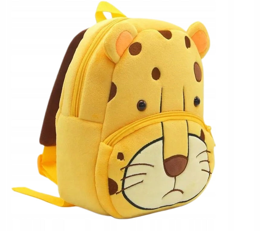 Preschool backpack for preschoolers, leopard print model, plush, 26x24x10 Color orange