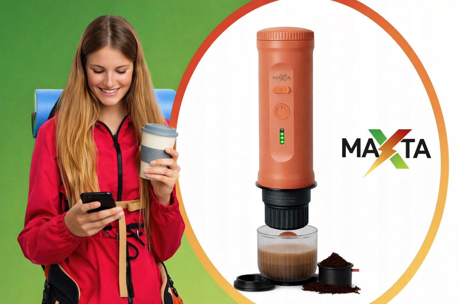 Pressure Coffee Maker Portable Hiking 20bar Ground Capsules B Packaging status original
