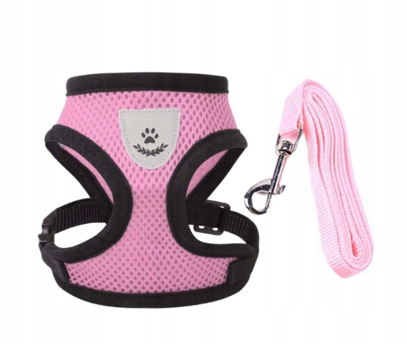 Pressure-Free Cat Dog Walking Harness with Lanyard S BREATHABLE Trade name Szelki dla psa kota oddychające S