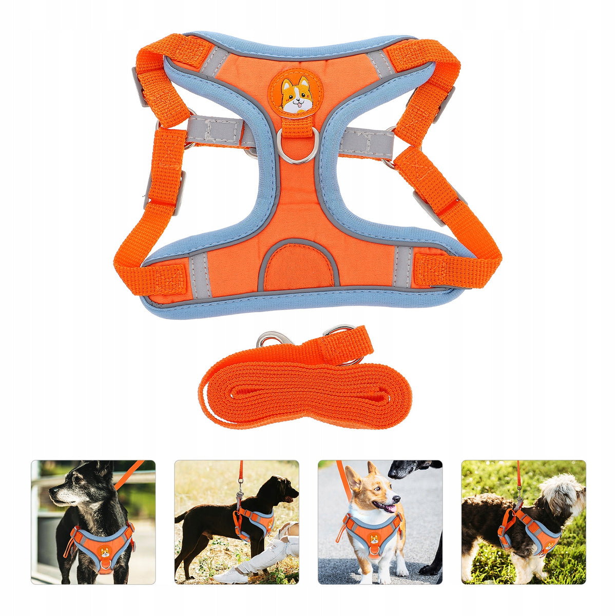Pressure-Free Dog Harness with Lanyard L BREATHABLE