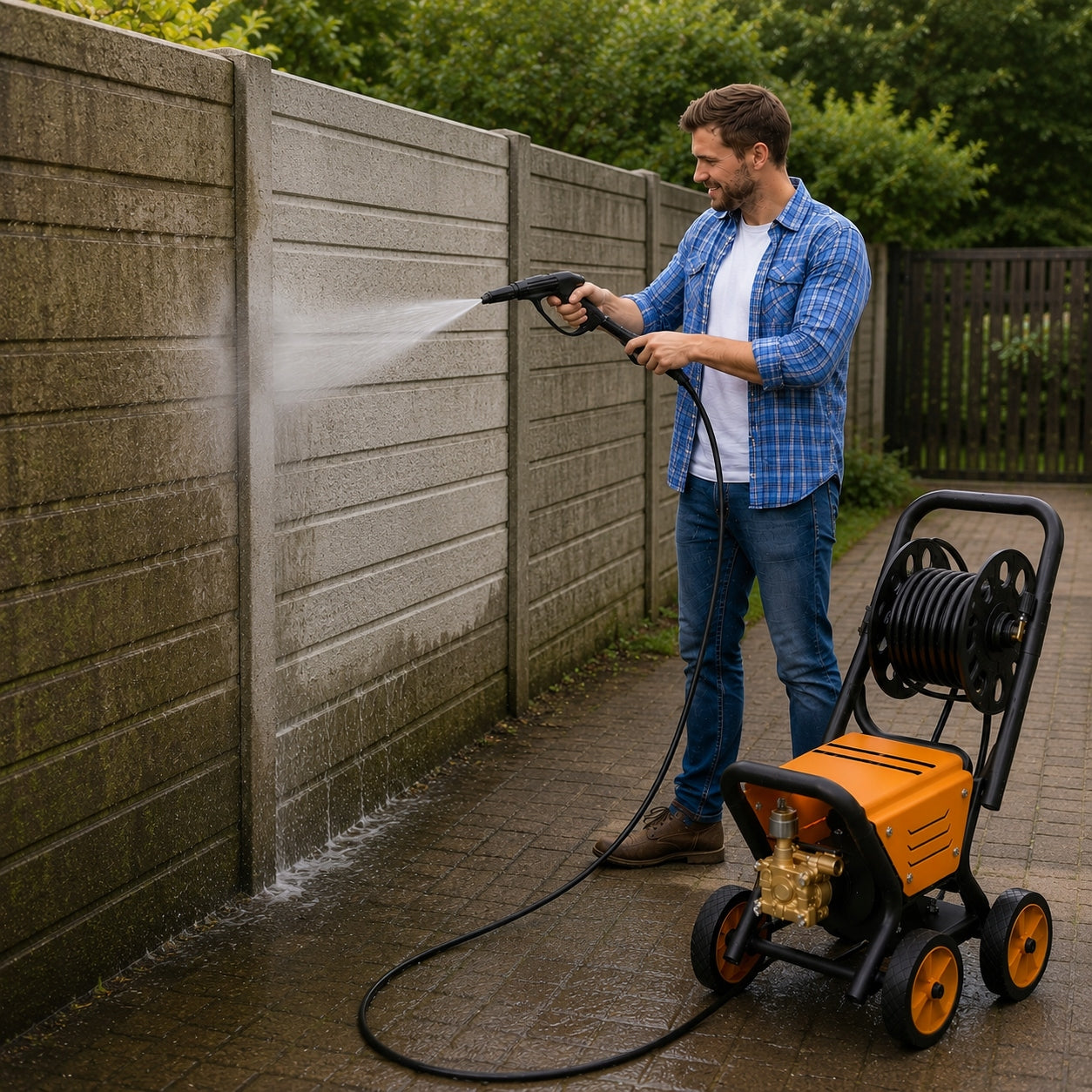 Pressure Washer 250 Bar 1800W Slow Speed 1450 RPM 8L Trolley Q1 Manufacturer code 1800W