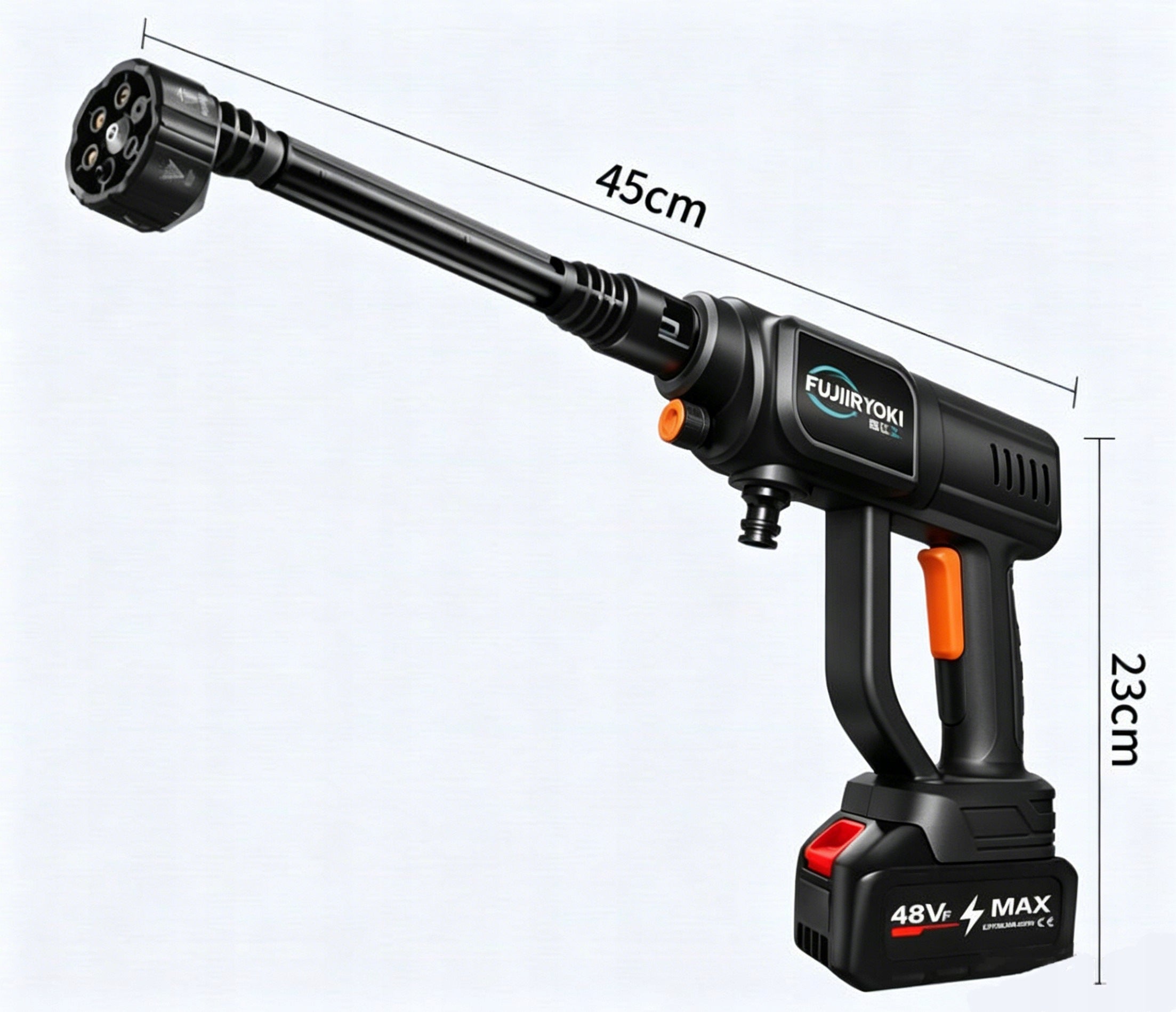 Pressure Washer Cordless 2x AKU 65 bar 48V 4AH Multifunction Nozzle Brand Auto Gamma