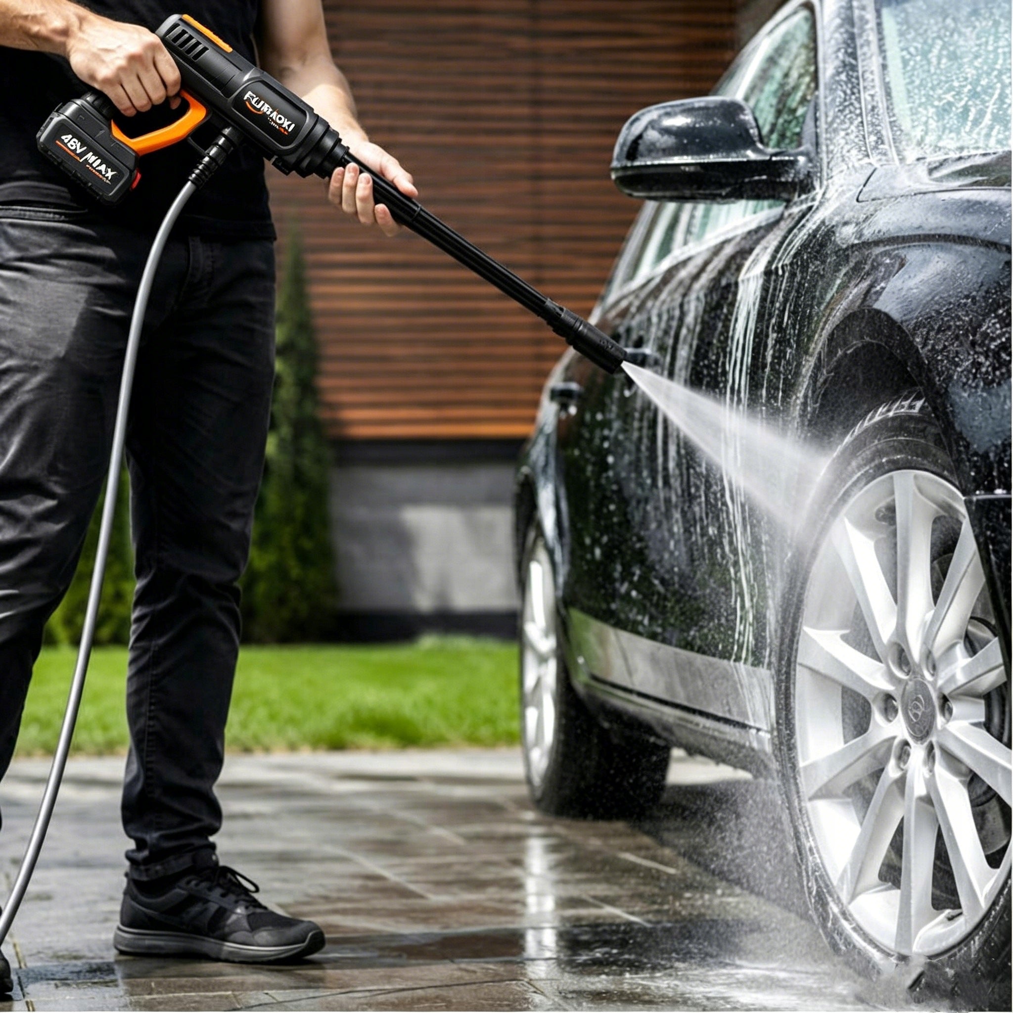 Pressure Washer Cordless 2x AKU 65 bar 48V 4AH Multifunction Nozzle Manufacturer code Akumulatorowa 2x AKU 48V Myjka Ciśnieniowa
