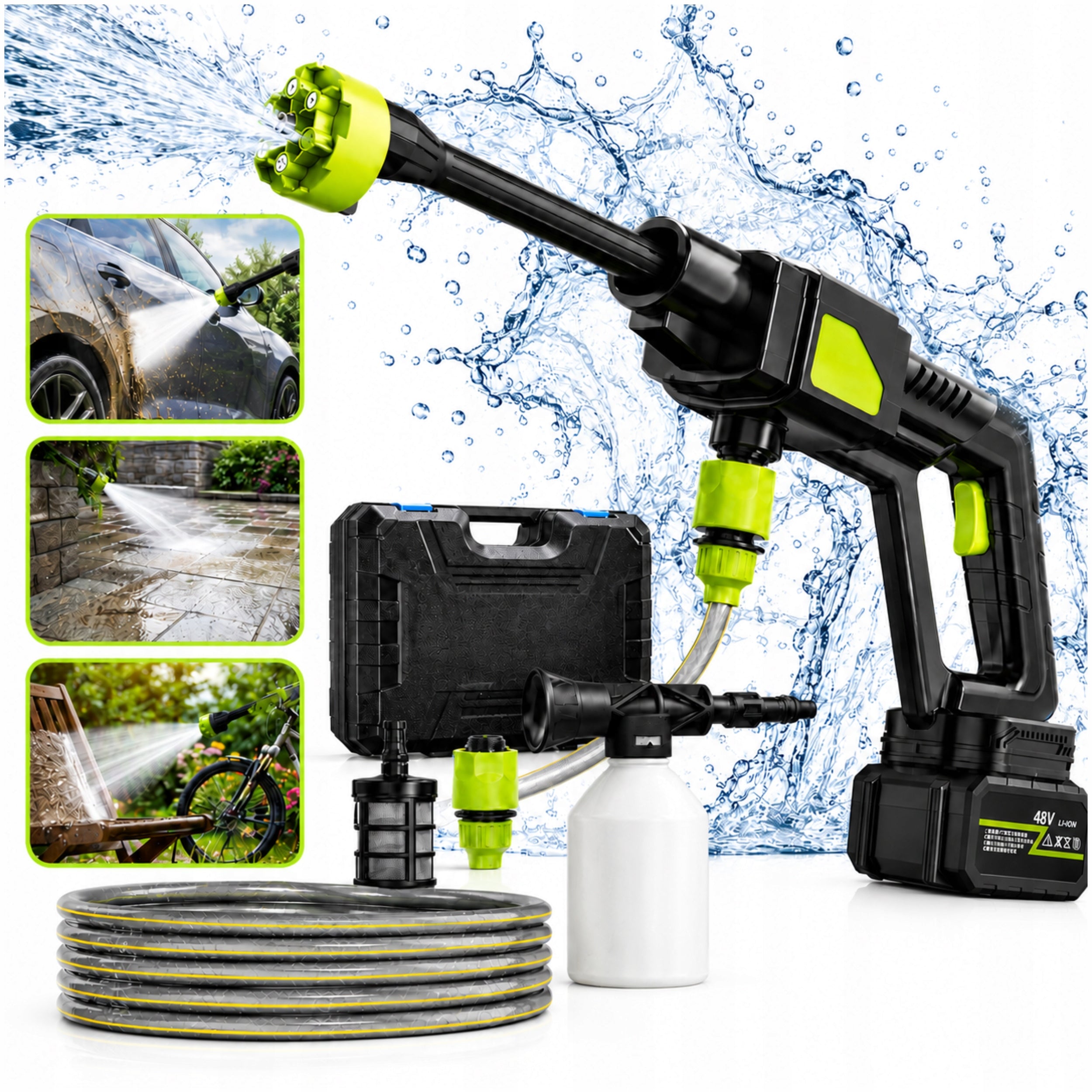 Pressure Washer Cordless 48V 30 Bar 200W POWERFUL Kit