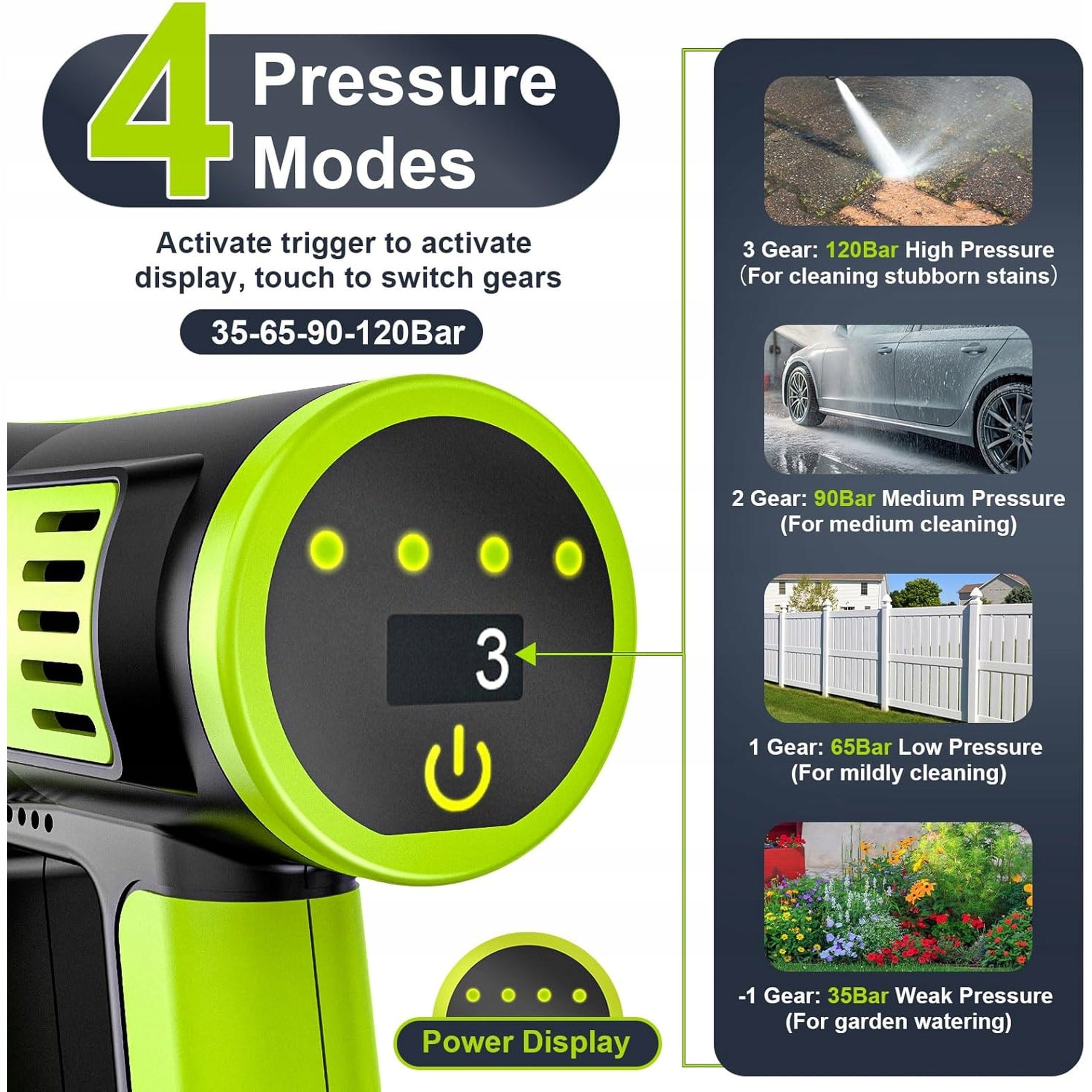 Pressure Washer Cordless 48V 30 Bar 200W Set 2x AKU Manufacturer code myjka akumulatorowa 120 bar 600 l/h 5m 6w1
